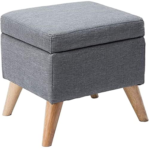 Otomana de almacenamiento con compartimento para zapatos, taburete tapizado multifuncional para sala de estar, taburete de almacenamiento de madera maciza con relleno de esponja altamente elástico,
