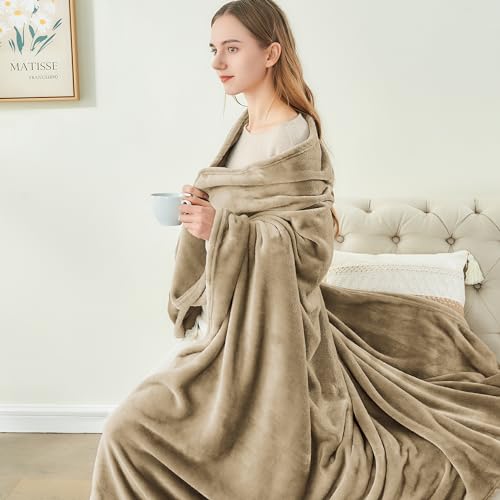 Image of BEDELITE Fleece Blanket Camel Throw Blankets for Couch & Bed, Luxury Plush Cozy Fuzzy Blanket 50x60 inches, Super Soft Warm Lightweight Throw Blanket for Travel Camping