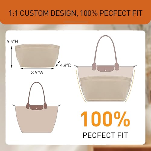 Image of 2Sets Bag Strap and Organizer Compaitible with Le Pliage Small Bags, Felt Lightweight Tote Bag Organizer Insert, Anti-Slip Adjustable Punch-Free Purse Straps Replacement Crossbody