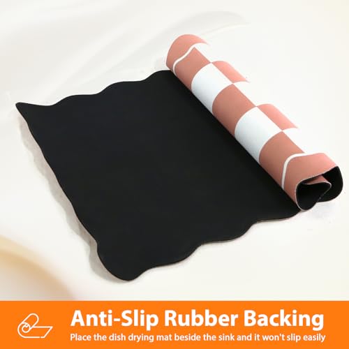 Kitchen Dish Drying Mat - Absorbent, Non-Slip, Quick Dry