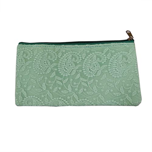 Image of DMS RETAIL Embroidered Chikankari Lucknowi Clutch Purse For Women Return Gift Favour Shagun Purse For Ladies Pack Of