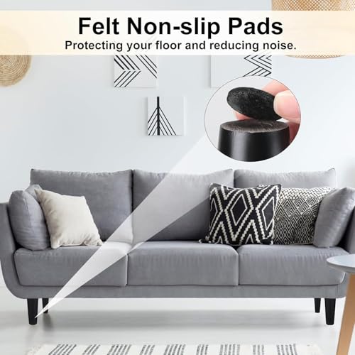 Patas para muebles de madera de 20cm: eleve su sofá y proteja el suelo con almohadillas de goma 5