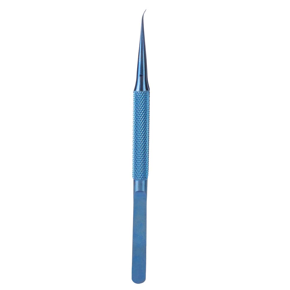 lyrlody Pinzette in Lega di Titanio, Ti Alloy Tweezer, 0.15mm Punta Fine di Precisione, Antimagnetiche, Anticorrosione, con Punta Dritta o Curva per (Testa piegata)