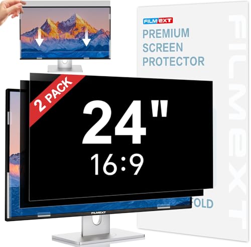 Image of FILMEXT [2 Pack] 24 Inch Computer Privacy Screen, 16:9 Aspect Ratio | Monitor Privacy Filter Anti-Glare, Anti-Blue Light & Anti-Spy ,Removable Anti-Scratch Screen Protector for 24-Inch Monitors