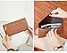 Fashion Women's RFID Protected Envelope Clutch Wallet, PU Leather, 19.5x10cm,Long Style with Card Slots and Back Zipper Pocket (Brown)