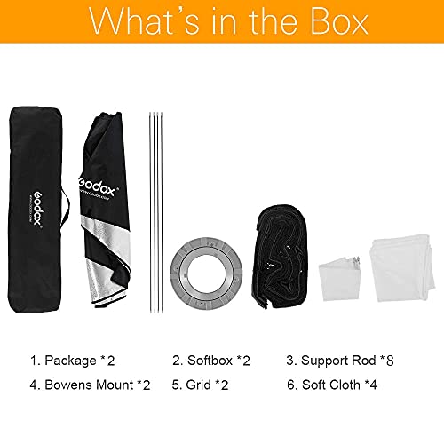 Boîtes à lumière Godox pour flash de studio photo pack de 2 modeleurs