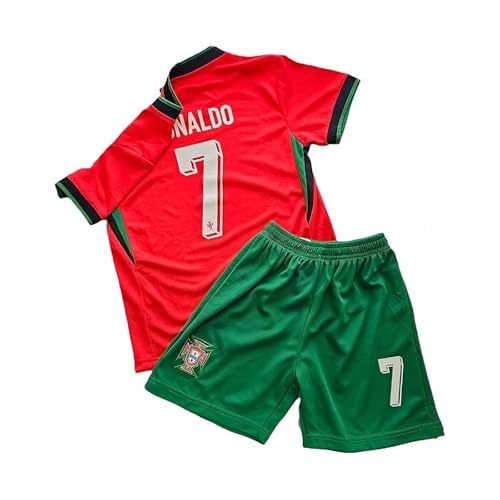 PenFot Youth Soccer Fan Jersey, Portugal Soccer Team Uniform, Soccer Jerseys for Kids, Football Shorts Training Set (Multicolored 11/12)