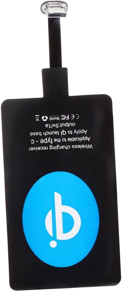 Qi Wireless Charging Charger Receiver Adaptor For LeTV Huawei Type-C | Wireless Charger | Type-C Android Phones | Qi Wireless Charging, Black