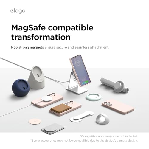 Image of elago Premium Magnetic Silicone Case for Galaxy S26 Plus Lovely Pink | Compatible with MagSafe Accessories, Protective Cover, Shockproof, Slim, Anti-Scratch Soft Microfiber Lining (Lovely Pink)