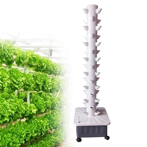 Juego de sistema de cultivo de torre hidropónica, 15 pisos y 45 agujeros, kit hidropónico completo para jardinería vertical interior y acuaponía