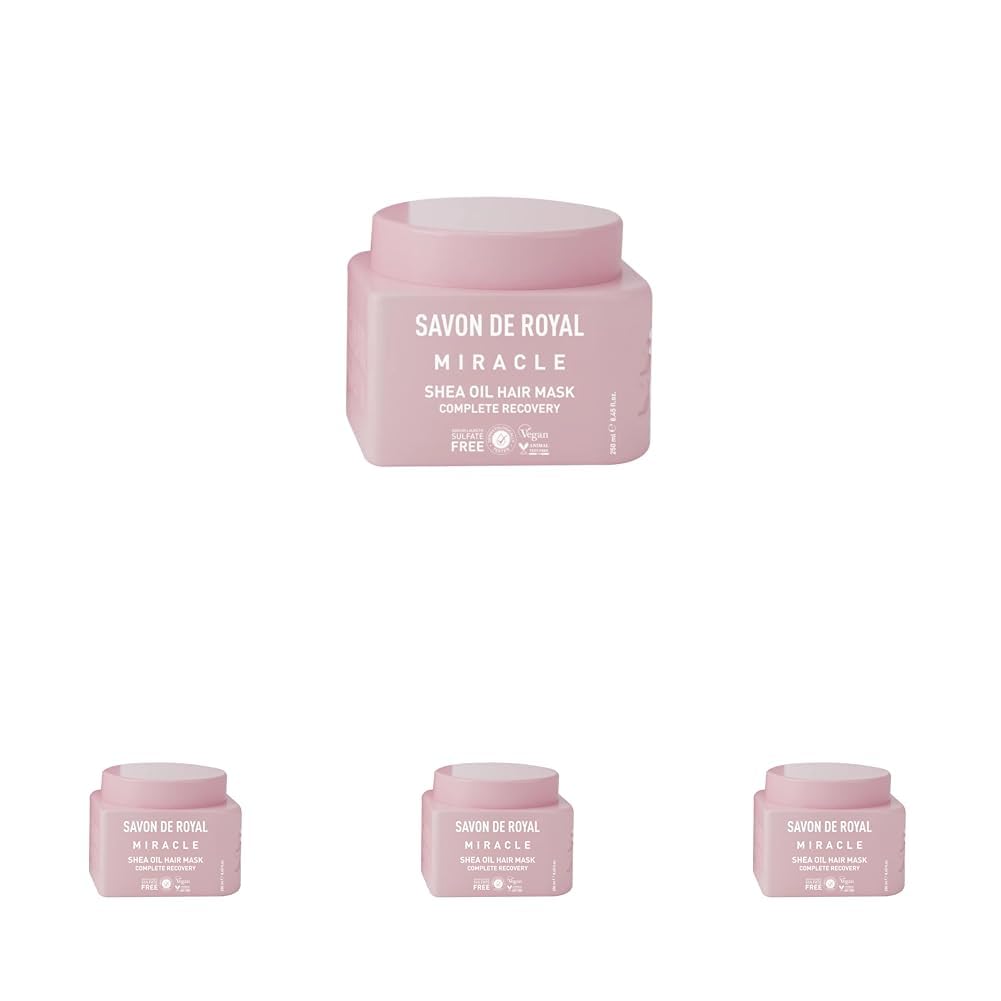 Savon De Royal Miracle Saç Bakım Maskesi 250 ml | Boyalı Ve Kıvırcık Saçlar | Iyileşme Etkili | Shea Yağı (4 paketi)