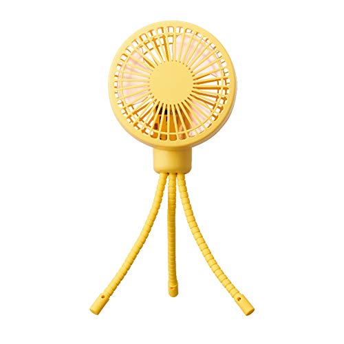 ドウシシャ 携帯扇風機 お出かけファン 2電源(USB 充電式) 風量3段階 ピエリア イエロー FSU-92B YL