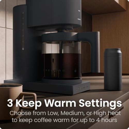 Chefman Caffeinator Programmable Drip Coffee Maker, 14-Cup Glass Carafe with 1-4 Cup Brewing, Classic & Bold Settings, 24-Hour Timer, Customizable Warming Plate, Reusable GoldTone Filter - Midnight - image 6