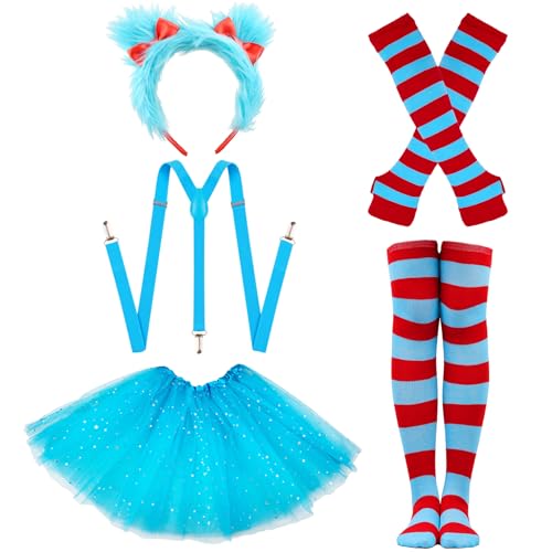 Disfraz infantil azul para niñas con accesorios miniatura 3