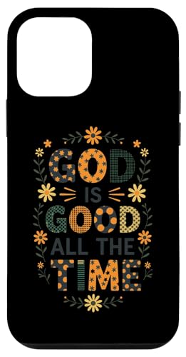 God Is Good All The Time フローラル引用 スマホケース iPhone 12 mini 用