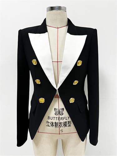 Women Blazer 2025 Long Sleeve Ladies Black Blazer Coat Vintage Fashion Slim Suit Jacket3