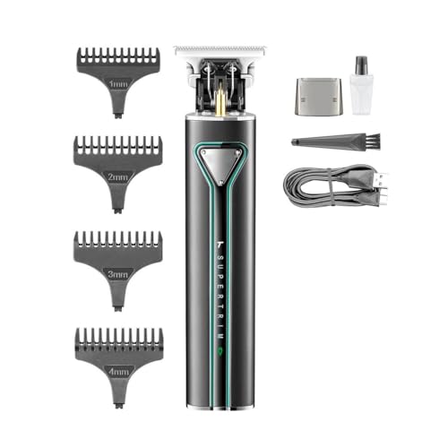 Tijeras de peluquería, Máquina De Corte Pelo Recargable, Afeitadora Barba Profesional Metal T9(Green)