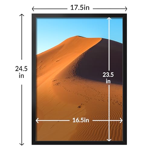 LaVie Home 17x24 Picture Frame for Wall Display, 17x24 Black Picture Frame with HD Plexiglas, 17 x 24 Photo Frame 1 Pack, Display Frame for Vertical or Horizontal, Classic Collection