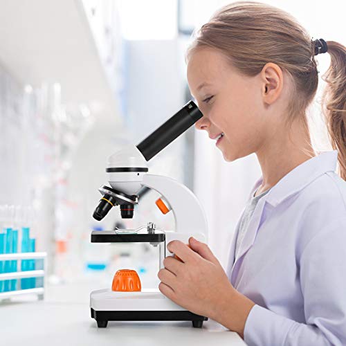 Dicfeos Microscope for Kids and Student, 40X-100X-250X-400X-1000X Magnification, Optics Glass Lens, Dual-Light Illumination, Extra 25X Ocular Lens and Microscope Accessories - Thumbnail 6