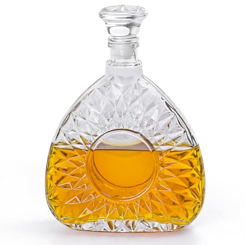 BIMUYI Carafe à décanter pour whisky, liqueur, vin avec bouchon hermétique, capacité de 750 ml