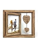 Ylu Yni Couples Gift for Boyfriend and Girlfriend 4x6 Rotating Picture Frame, Heart Pendant, Farmhouse Home Décor, Birthday Gifts for Him, Anniversary Wedding Engagement Gifts for Couples, Valentines Day Decor