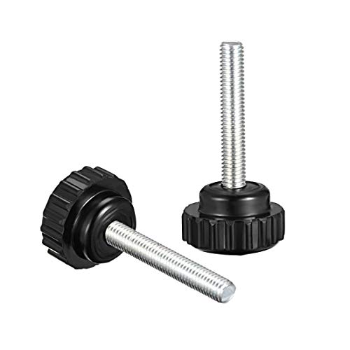 Uxcell M5 X 30Mm Metric Male Thread Knurled Clamping Knobs Grip Thumb Screw On Type Hand Clamping Handle Bolt With Plastic Knobs Black 5 Pcs #TOP2