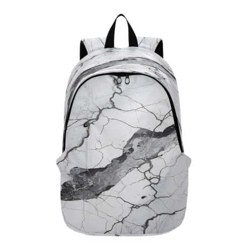 Sac à dos portable léger marbre blanc sac de randonnée extérieure et voyage spacieux