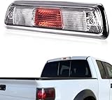 ALLGOOD Third Brake Light, Compatible with 2009-2014 Ford F150 Truck 3rd Brake Lights Assembly High Mount Center Rear Roof Third Cargo Light Parking Light Halogen, Clear/Red Lens Black Housing