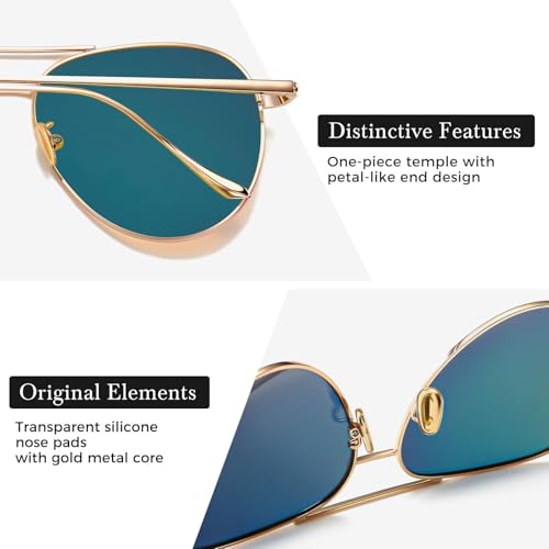 Image of SUNGAIT Women's Lightweight Oversized Aviator Sunglasses