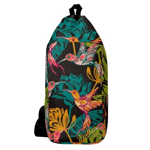 Sac à dos à bandoulière ergonomique et léger à motif tropical floral