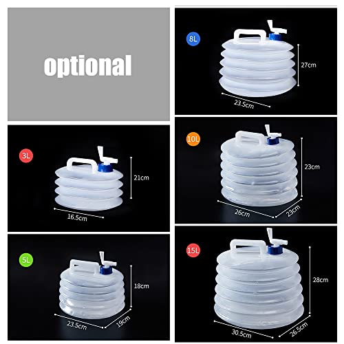 Recipiente de água dobrável portátil de grande capacidade com torneira para transporte de armazename