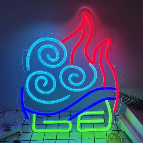 Image of GTOTd Cute Cartoon Anime Wall Art Lamp Led Neon Sign.Classroom Bedroom Kids Game Room Decor Gifts Merch Party Supplies for Wall Decorative Acrylic USB Powered Night Light Living Room Shop Bar