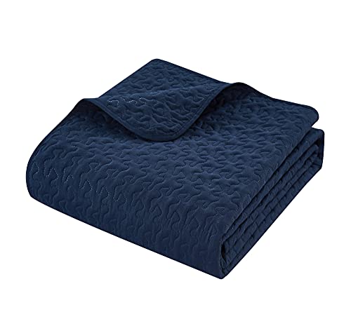 Chic Home Maison 12 Piece Comforter And Quilt Set Contemporary Two-Tone Paisley Print Bed In A Bag - Sheet Set Decorative Pillows Shams Included, Queen, Navy #TOP6