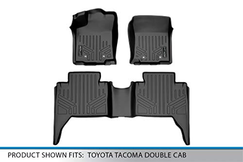 Maxliner Custom Fit Floor Mats 2 Row Liner Set Black Compatible With 2018-2022 Toyota Tacoma Double Cab #TOP4