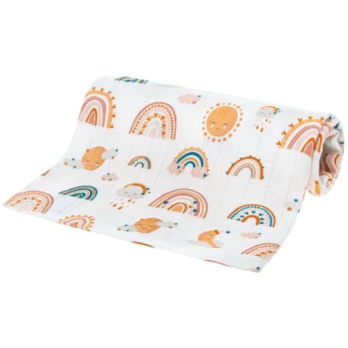 BOCIOLAND Bambuswindel 75X75 Regenbogen