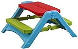 PalPlay Foldable Picnic Table, Red/Green/Blue
