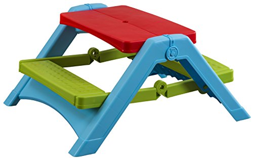 PalPlay Foldable Picnic Table, Red/Green/Blue