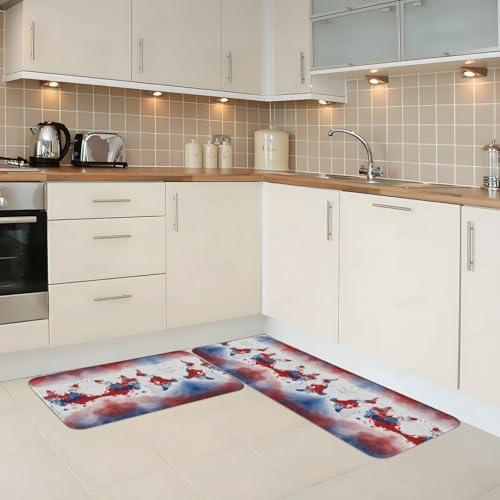 Alfombras de cocina antideslizantes EdWal de estilo granja e impermeables 3