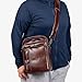 Ariscobull - Leather Small Messenger for Men - Women Shoulder Chest Travel Bag - Crossbody Bag (Brown)