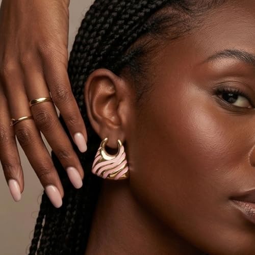 Image of Bottega-Inspired Chunky Korean Stylish Earrings | Big Party Statement Studs | Celebrity Fashion Jewellery | Gifts For Women and Girls