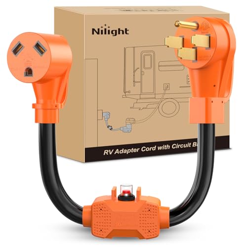 Nilight RV Power Adapter Cord with Circuit Breaker Overload Protector