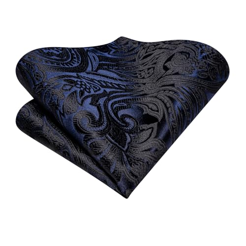Image of Dubulle Paisley Floral Ascot for Men Self Tie Mens Cravat and Pocket Square Cufflinks Wedding