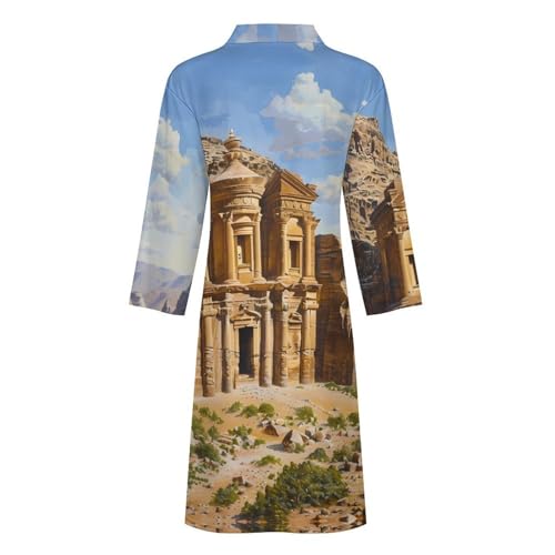 PetraLandscape Funny Men's Robe Soft Lightweight Bathrobe Long-sleeve Spa Robes 5