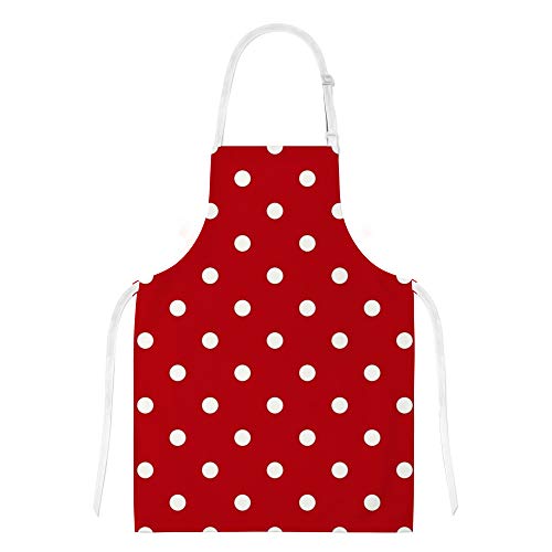 Top Carpenter Polyester Kitchen Oven Mitts Glove Potholder Apron 3Pcs Set White Polka Dot On Red Non Slip Heat Resistant Mitts For Baking Cooking Bbq #TOP3