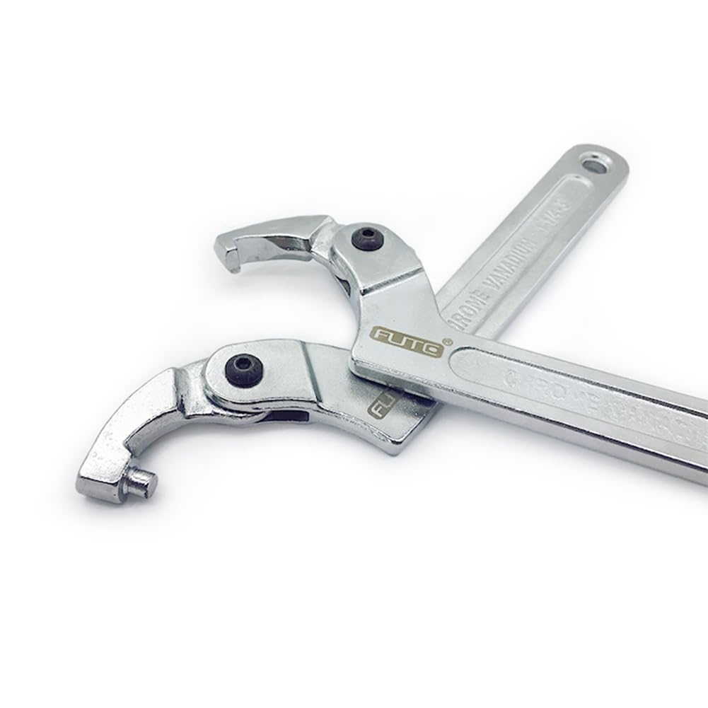 4 Piezas Ajustable C Pin Gancho De Llave Juego De Llaves, Cromo Vanadio Juego De Llaves Para Vehículos/Equipo Mecánico/Apretar Tuercas Y Rodamientos, Plata, Square Head