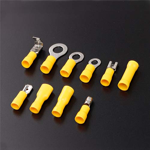 Davitu 720Pcs Assorted Insulated Electrical Wire Terminals Crimp Connector Spade Ring Set Red Yellow Blue 3 Colors