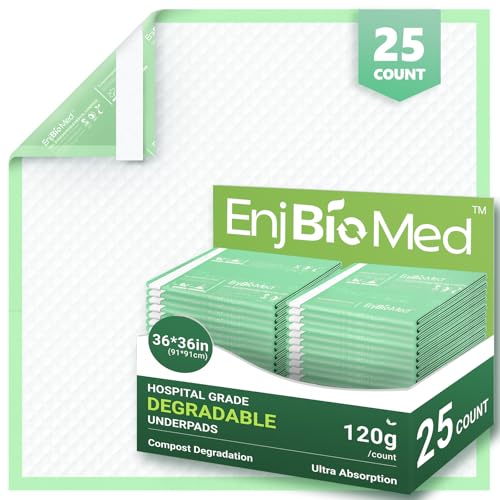 Image of Eco-Friendly Extra Large Ultra Absorbent Incontinence Bed Pads Disposable Adult 120g (36 inch X 36 inchPack of 25),Heavy Duty with Adhesive Strips Chux Pads