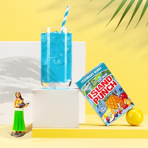 Wyler’s Light Island Punch Singles To Go, Legendary Berry, 10-Count per Box (12 Pack) – Low Calorie Powdered Drink Mixes, Caffeine Free, Gluten Free, and Zero Sugar, 120 Total Powder Packets