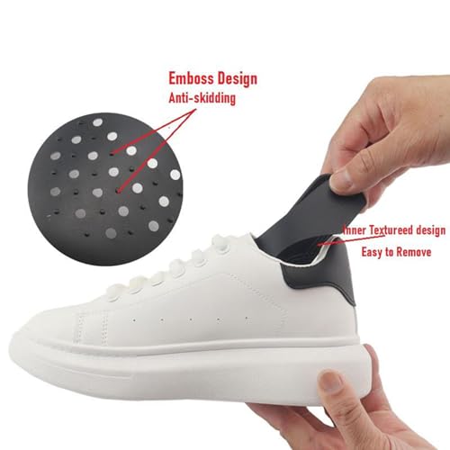 Image of Anti-Crease Shoe Protector Shields - 1 Pair Black | Shoe Crease Defender for Sneakers and Athletic Footwear