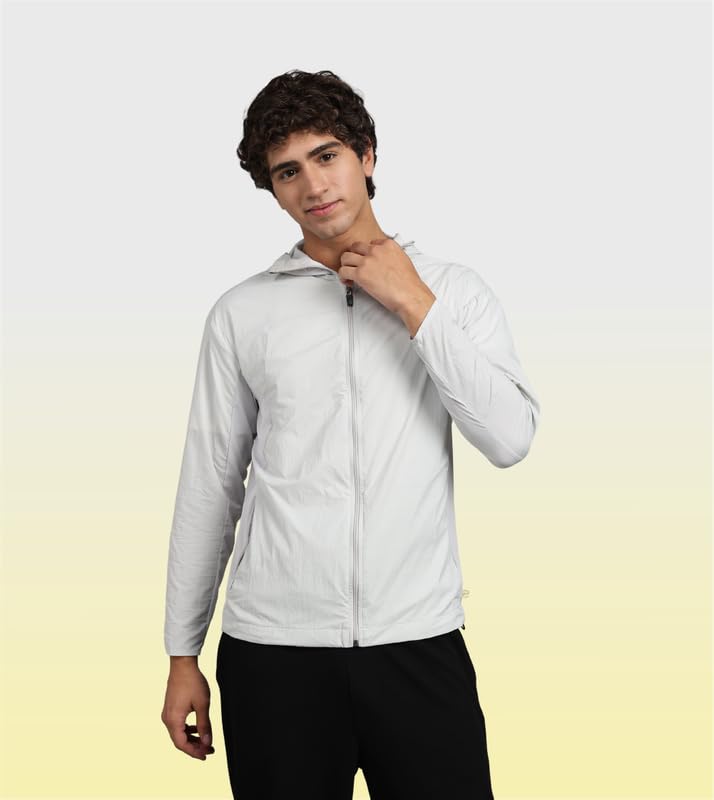 Image of BLUE TYGA Air Pro Sunscreen Jacket | UV Protection Hooded Jacket | 40 GSM Nylon, Breathable Mesh, Quick-Dry Summer Wear